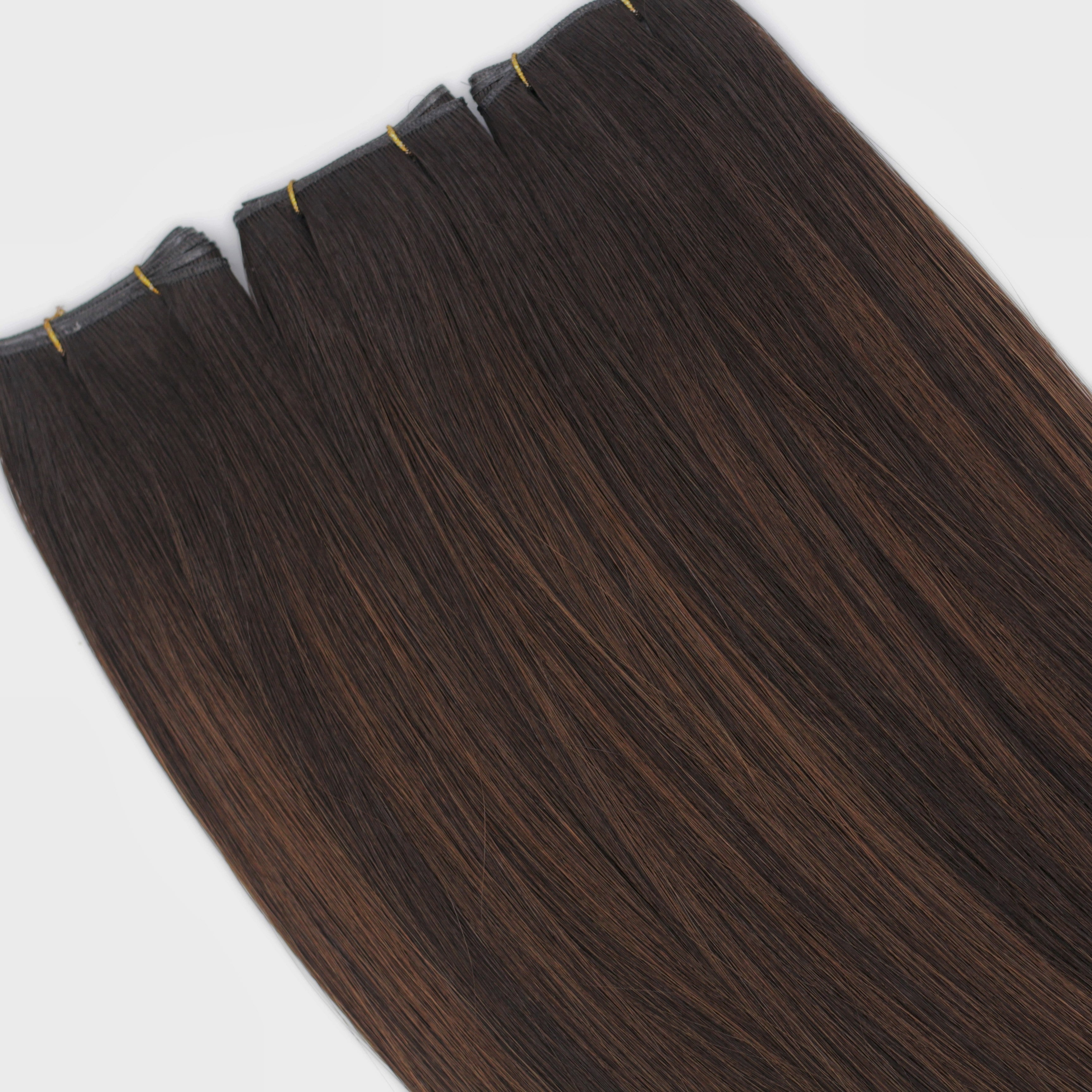 Rooted Terra Brown Piano - Intermix Weft – Intertwined Hair Extensions