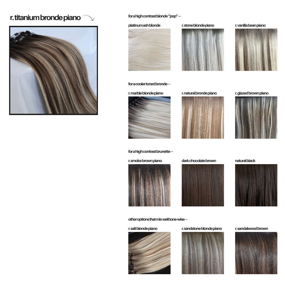 Rooted Titanium Bronde Piano - Individual Hand Tied Weft