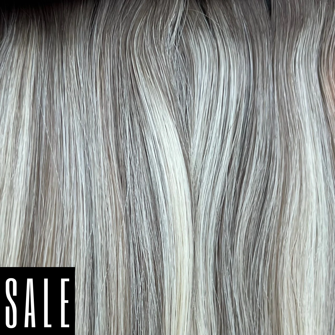 FINAL SALE - Rooted Pale Blonde Piano - Luxe Hand Tied Wefts