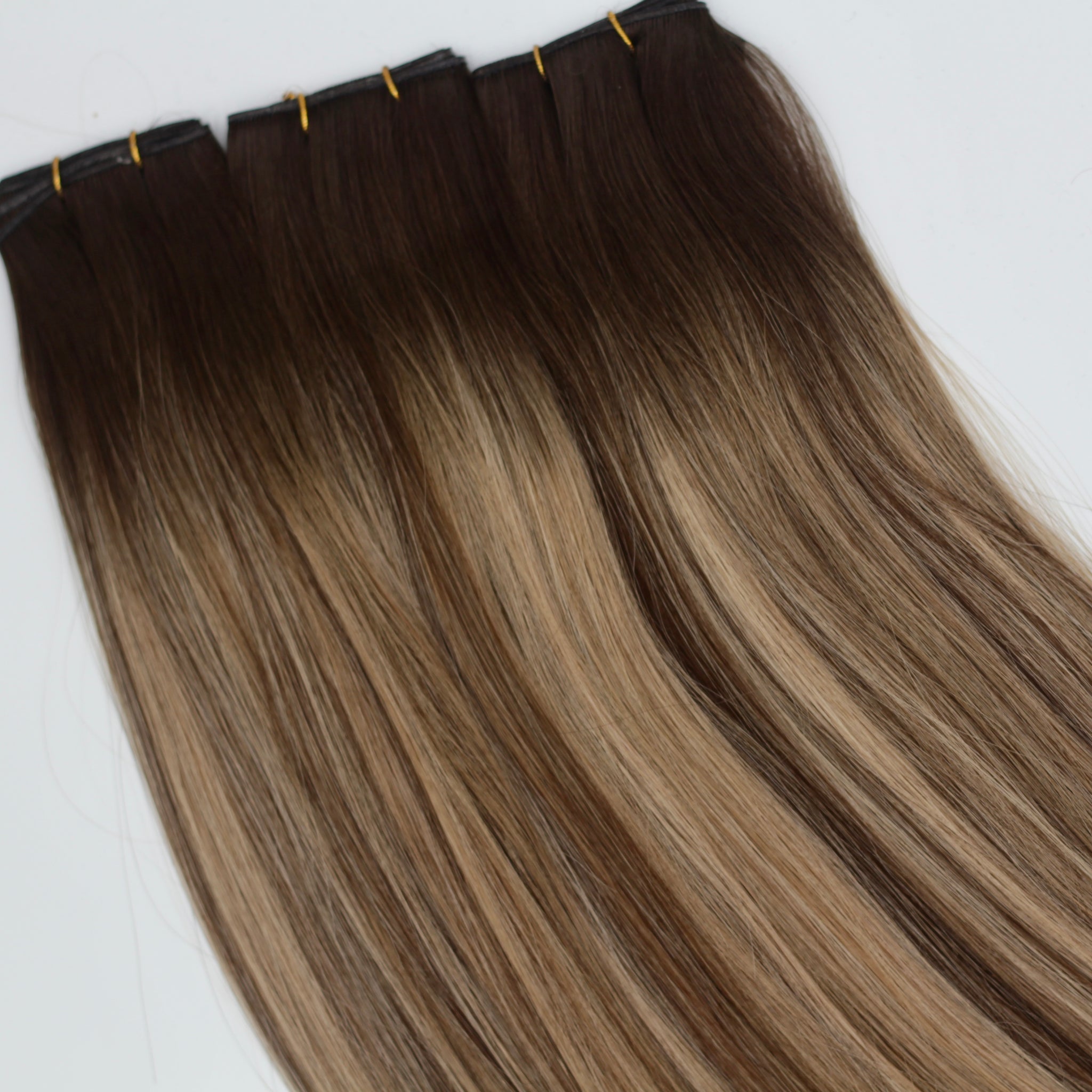 Rooted Mocha Piano - Keratin Flat Tips (Half Pack)